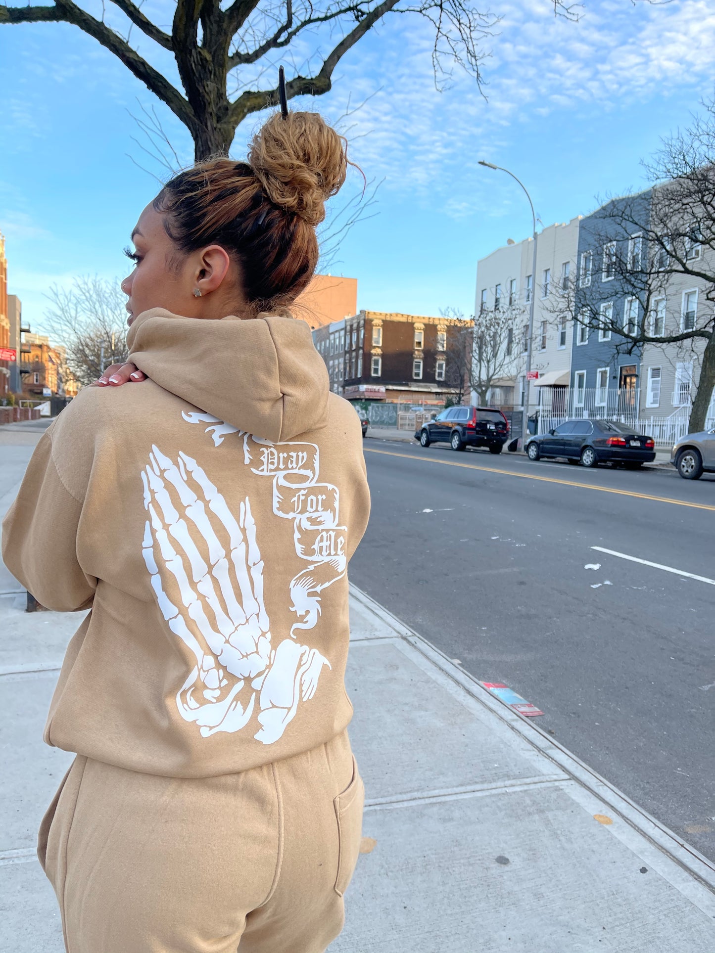 Tan Pray For Me Sweatsuits